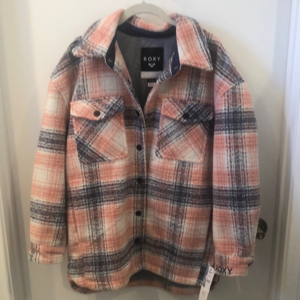 Roxy Jacket in Coral Pink and Navy